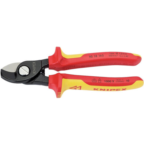 Draper Knipex VDE Fully Insulated Cable Shears (165mm) – Model 95 18 165UKSBE, Professional Electrical Tool