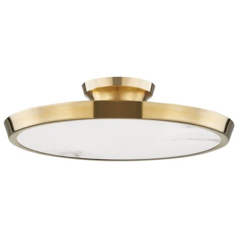 Draper Led Flush Mount Laiton, Albâtre
