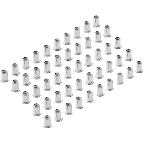 Draper M6x50 Zinc-Plated Threaded Insert Rivet Nut (Rivnut) - Heavy-Duty Threaded Insert for Metal and Plastic Applications