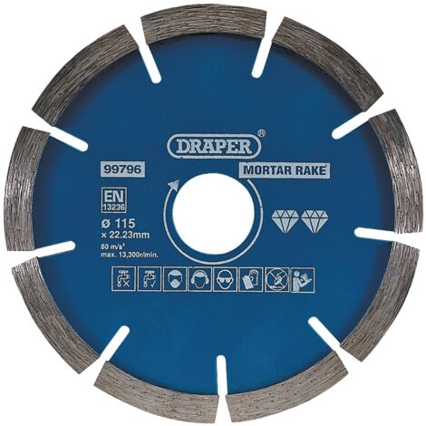 Draper Mortar Raking Diamond Blade, 115mm Diameter (Model 99796)