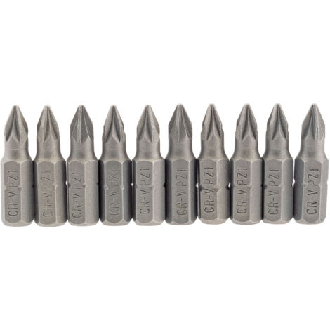 Draper No.1 1/4 Hex. PZ Type Insert Bit 25mm Long x 10 (64047)