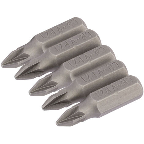 Draper No.1 1/4 Hex. PZ Type Insert Bit 25mm Long x 5 (64014)