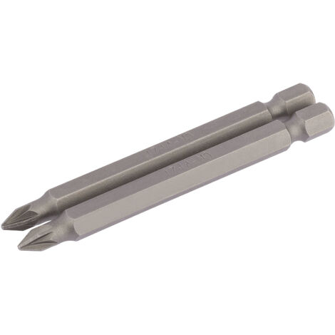 Draper No.1 1/4" Hex PZ Type Insert Bit Set, 75mm Length, Pack of 2