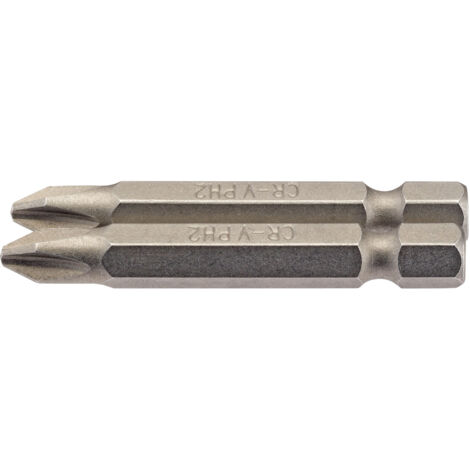 Draper No.2 1/4 Hex. Cross Slot Insert Bit 50mm Long x 2 (64237)