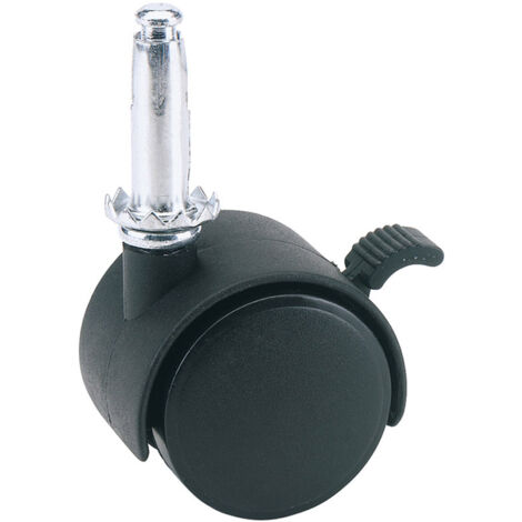 Draper NY/W Castor-Lock 40mm Twin Nylon Swivel Plug Castor with Brake (Model 65467)