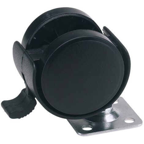 Draper NY/W Castor Plate with Brake – 40mm Twin Nylon Swivel Plate Castor (Model 65463)