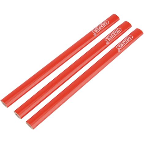 Draper Pack of Three 174mm Long Carpenter's Pencils (Model 34180)
