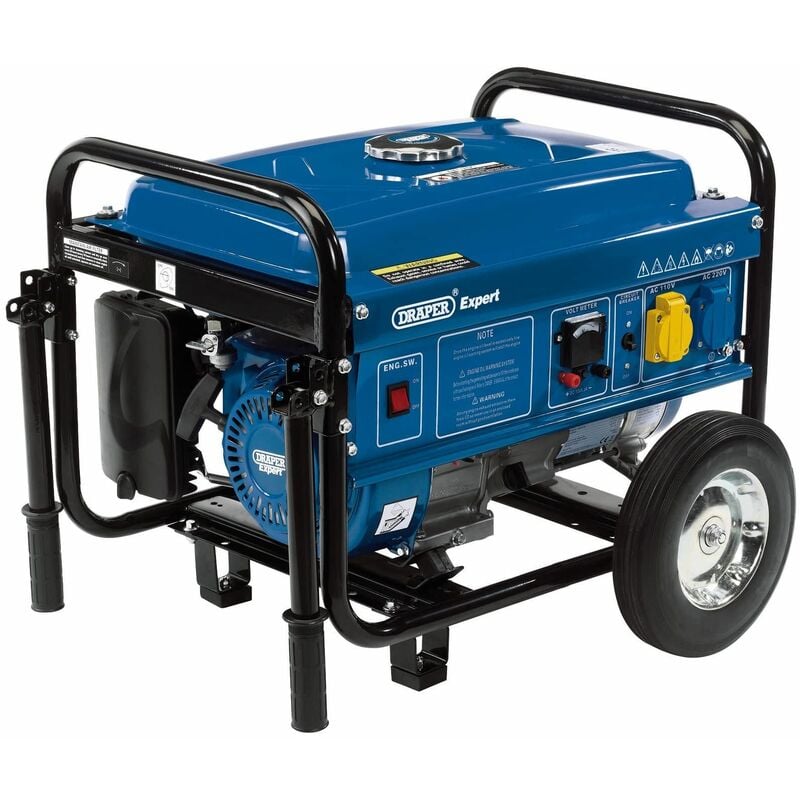 Draper Tools - Draper Petrol Generator with Wheels (2.2kVA/2.0kW) (16066)