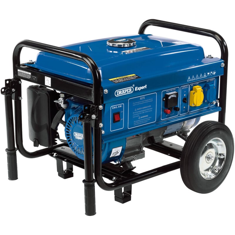 Draper Tools - Draper Petrol Generator with Wheels (2.2kVA/2.0kW) (16066)