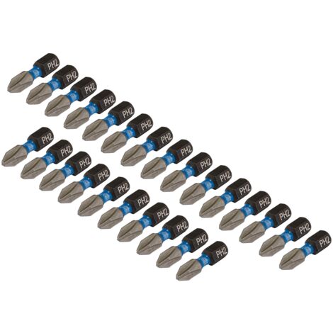 Draper PH2X25MM IMPACT S/D BIT 25PK 05691 Cross Slot/PH Type Impact Screwdriver Bits, 1/4" Hex