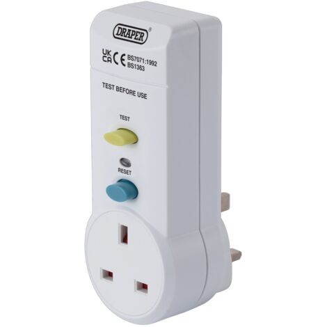 Draper RCD Adaptor, 220-250v/50Hz, 13 AMP
