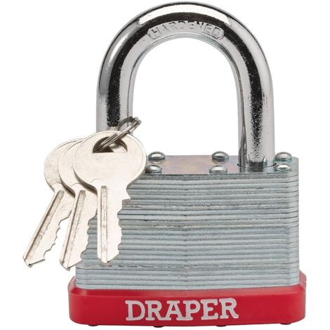 Draper Redline Laminated Steel Padlocks - Heavy-Duty Security Locks with Durable Construction