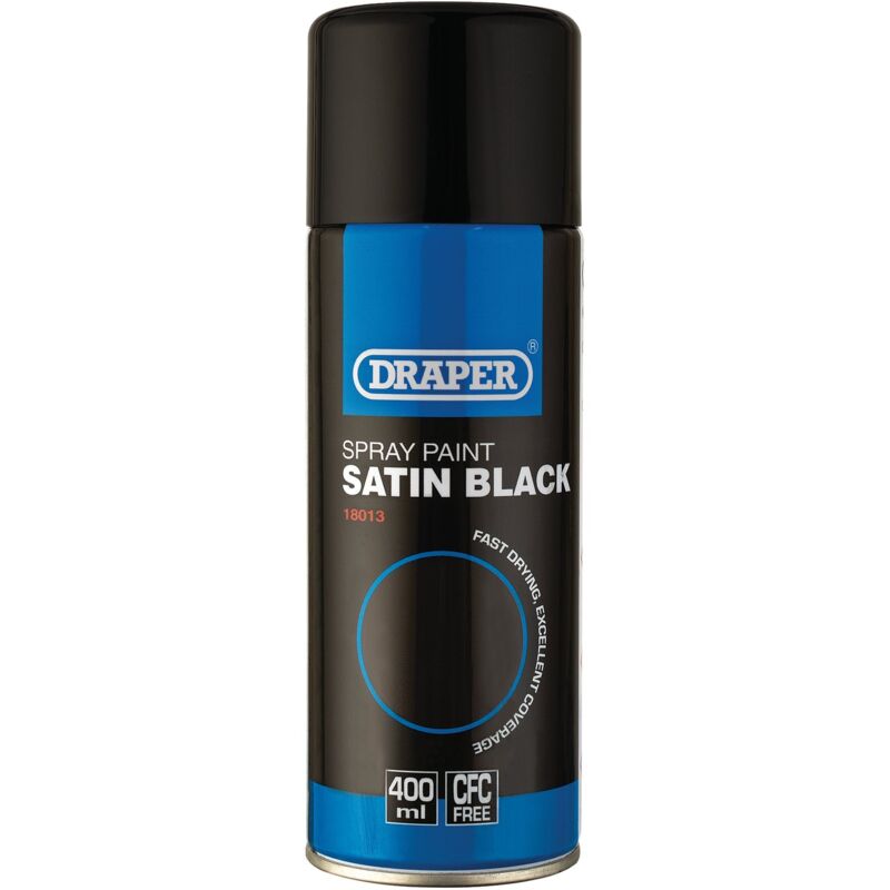 Satin Spray Paint, 400ml, Black (18013)