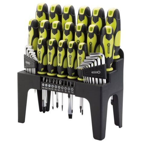 DRAPER TOOLS DRAPER SCREWDRIVER SET 44PC SOFT GRIP 1/4"" BIT HEX ALLEN TORX KEY BLUE 81294