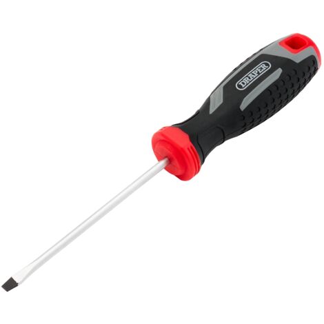 Draper SL4X100MM Slotted Soft Grip Screwdriver - Precision Flat-Head Screwdriver for Professional and DIY Use