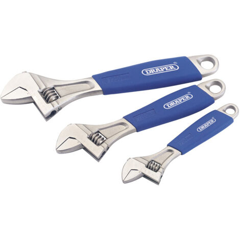 Draper Soft Grip Crescent-Type Adjustable Wrench Set (3 Piece) (88598)