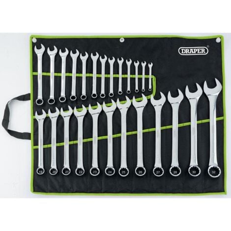 Draper Spanner Set Combination Wrench 25pc Metric Ring 6-32mm 12 Point 97918