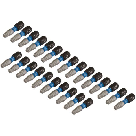 Draper T25X25MM IMPACT S/D BIT 25PK 05695 TX-STARÂ® Impact Screwdriver Bits, 1/4" Hex