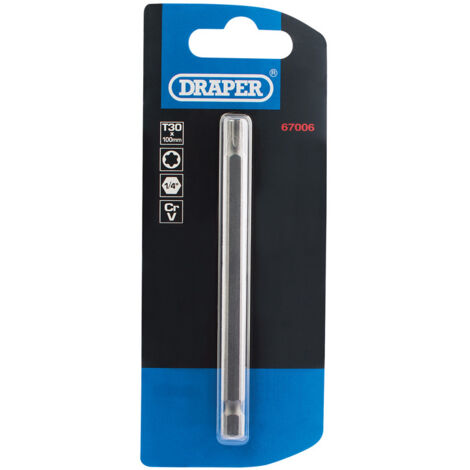 Draper T30 1/4 Hex. Draper TX-STAR&174 Insert Bit 100mm Long x 1 (67006)