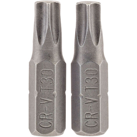 Draper T30 1/4 Hex. Draper TX-STAR&174 Insert Bit 25mm Long x 2 (66435)