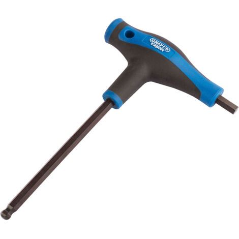 Draper Thex/SG/B Expert Soft Grip T-Handle Hexagon and Ball End Key, 8.0 mm, Blue