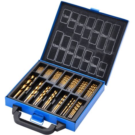 Draper Titanium Nitride Coated HSS Drill Bit Set – 99 Pieces for Metal, Wood, and Plastic Drilling
