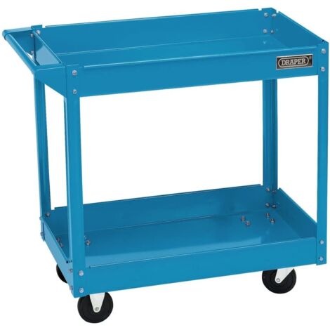 Draper Tools 2-Level Blue Tool Cart with Multiple Storage Compartments