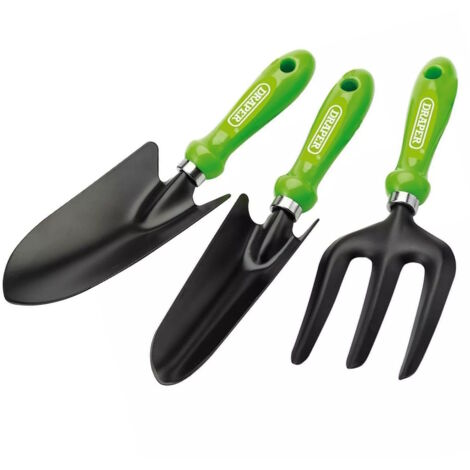 Draper Tools 83972 3 Piece Garden Hand Tool Set - Trowel Fork Transplanter
