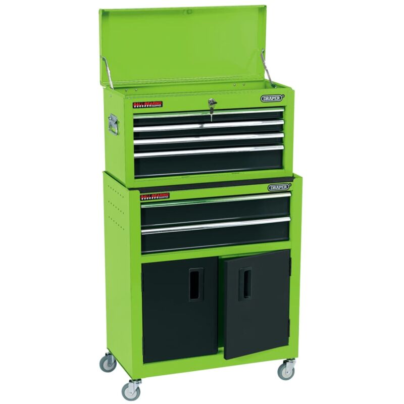 

Draper - Tools Armario y caja herramientas ruedas verde 61,6x33x99,8cm - Verde