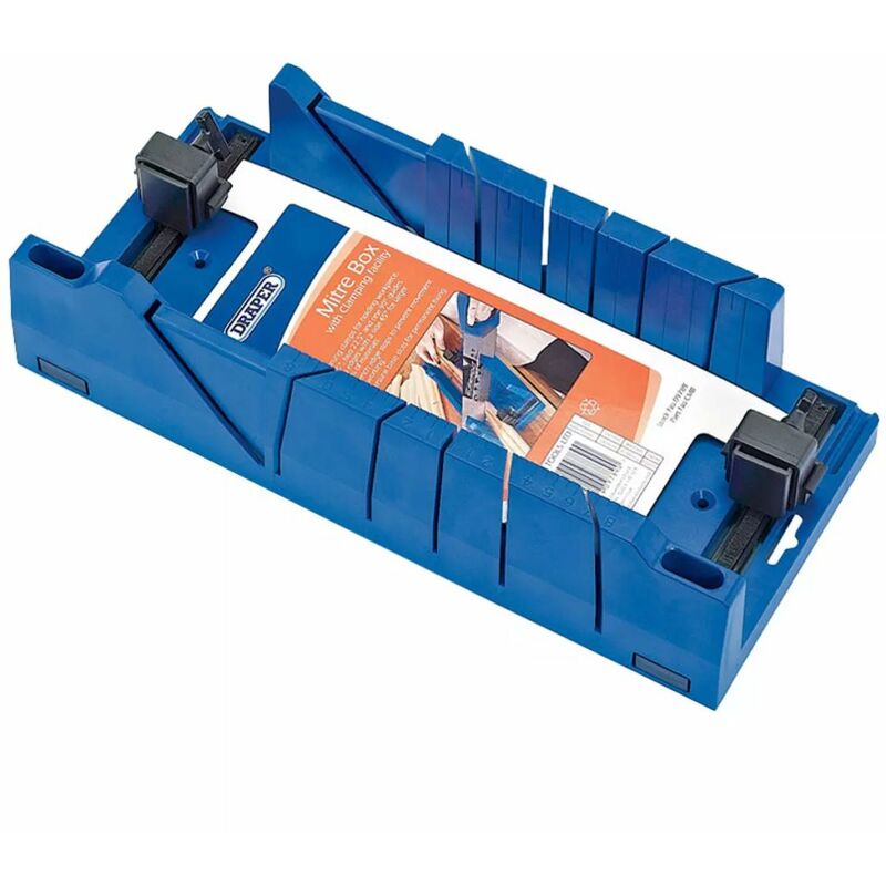 

Draper Tools Caja de ingletes Expert con abrazaderas azul 09789