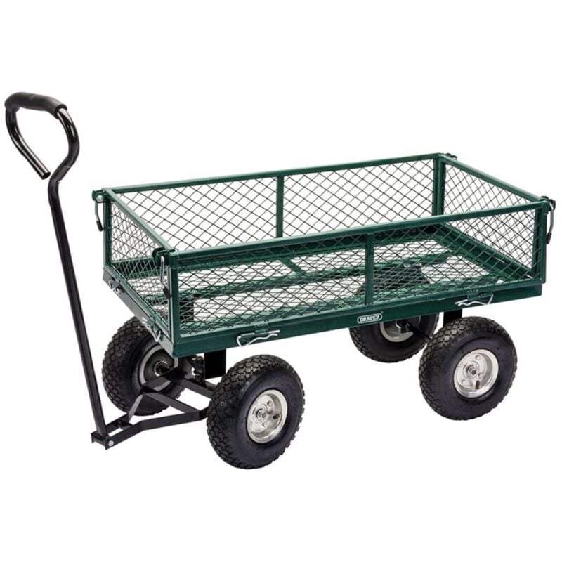 

Draper Tools Carro de jardín malla de acero verde negro 86,5x46,5x21cm - Verde