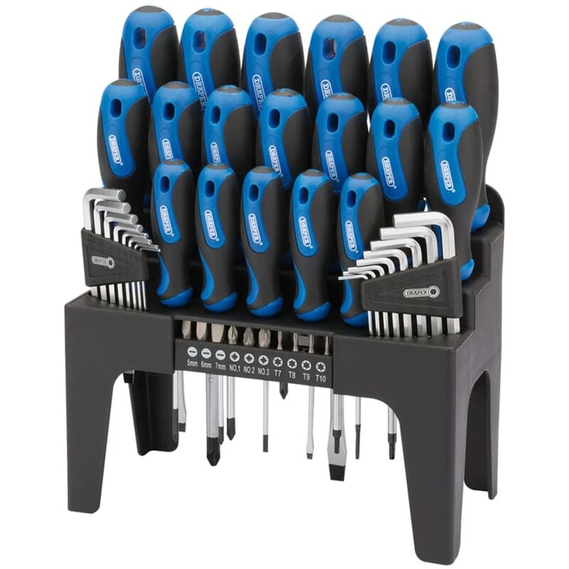 

Draper Tools Destornilladores, llaves hex y puntas 44 uds azul 81294