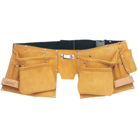 Draper Tools Double Leather Tool Belt in Apricot Orange, 50mm Width