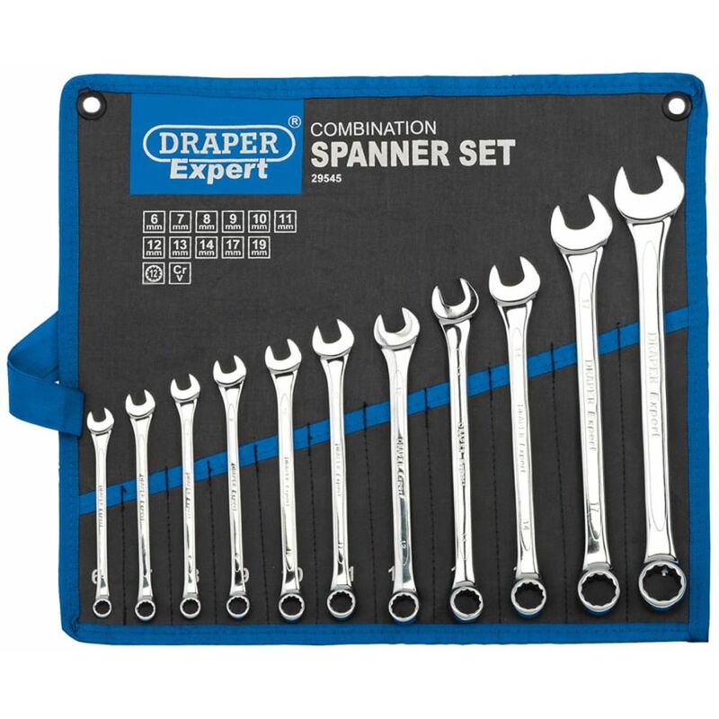 

Draper Tools Juego llaves combinadas métricas Silver 11 uds 29545