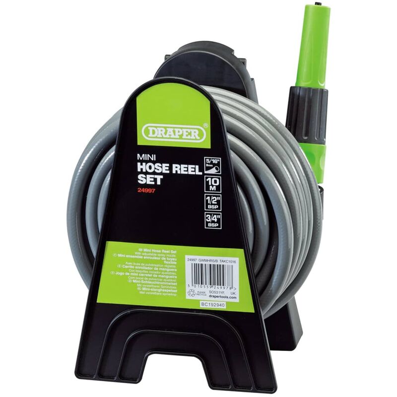 

Draper Tools Set de mini carrete de manguera 10 m verde - Verde