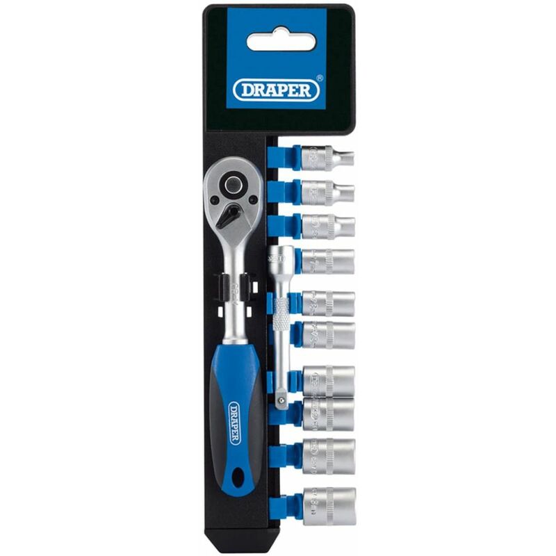 

Tools Set de vasos métricos y carraca 12 piezas 1/4' 16369 - Draper