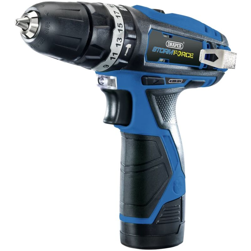 

Draper Tools Taladro combinado 2 baterías 1,5Ah Storm Force 10,8V 25Nm