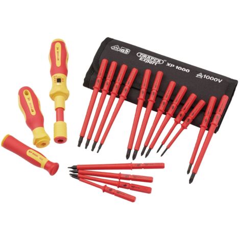 Draper Torque Screwdriver Set 19pc VDE Interchangeable In Pouch XP1000 81762