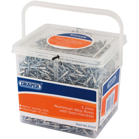 Draper Tub of Approximately 2000 Blind Rivets with 3.2mm Diameter (Model 37657)