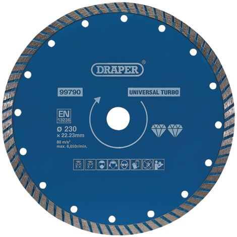 Draper Turbo Diamond Blade 230mm (99790) for Cutting Hard Materials