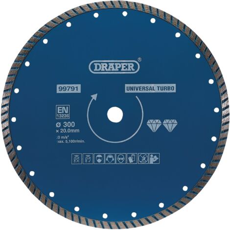 Draper Turbo Diamond Blade 300mm (99791) – High-Performance Cutting Tool for Masonry and Hard Materials
