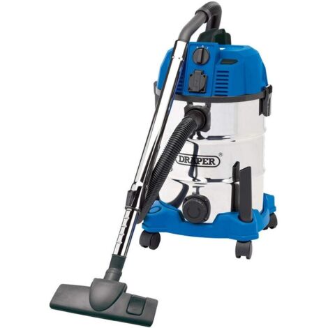 Draper Wet and Dry Vacuum Cleaner Stainless Steel Valeting 30L 1600W 230V 20529