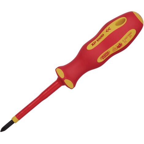 Draper XP1000 No.1X80mm Cross Slot VDE Insulated Screwdriver for Electrical and Precision Work