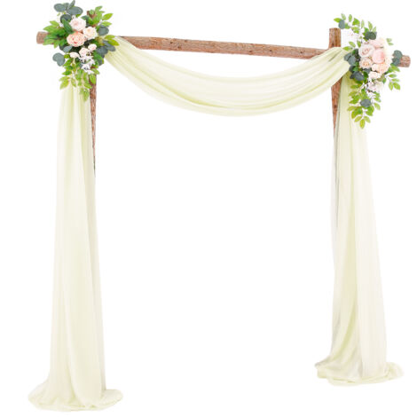 Draperie pour Arche de Mariage et Fêtes Polyvalente Premium (1 drape) - Soie haute qualité 70x550cm/27x216in en 9 couleurs - Champagne Rose Bleu etc. pour déco célébration scène photo