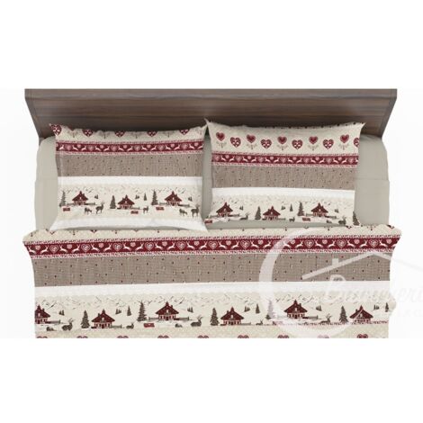 DRAPS COMPLETS TYROLEAN VALBADIA en pur coton MADE in ITALY Doubles carrés