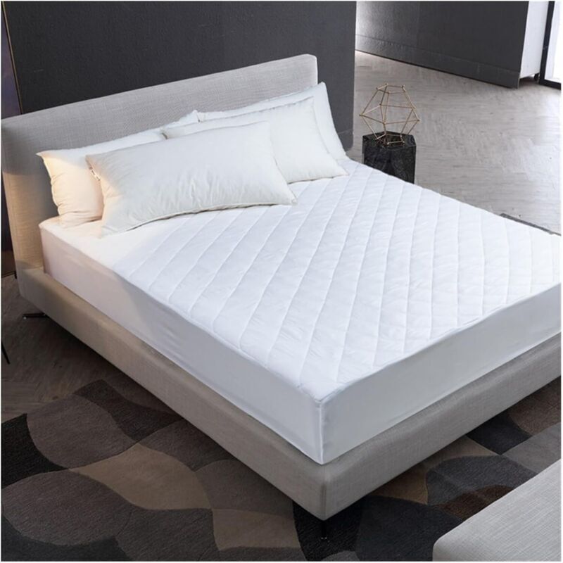 Draps de lit, Housse de Matelas, Couvre-lit sur Le Linge de lit, protège-Matelas imperméable, Housse de Matelas Solide et Douce (Blanc, 90 x 190 x 30
