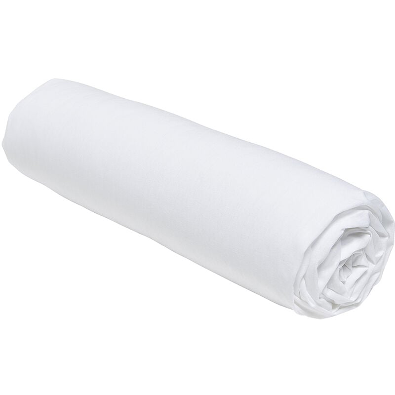 Today - Drap housse 100% coton 180x200 bonnet 30 cm essential Blanc Craie