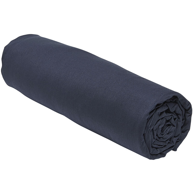 Today - Drap housse 100% coton 57 fils 160x200 cm bonnet 23 cm Bleu Navy Today - Drap housse 100% coton 57 fils 160x200 cm bonnet 23 cm Bleu Navy