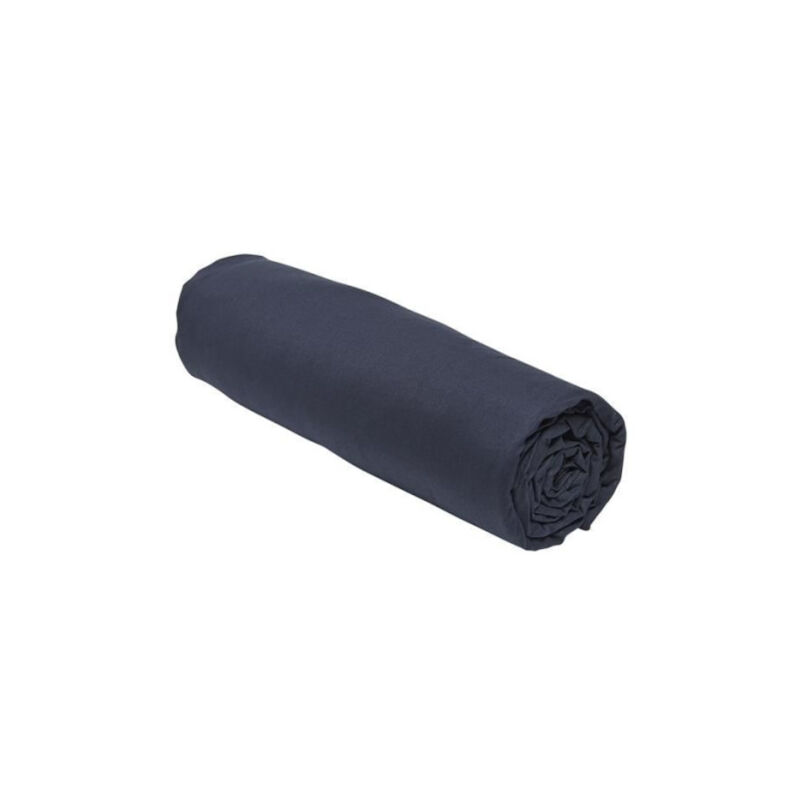 Today - Drap housse Essential - 140 x 200+30 cm - 2 personnes - 100% Coton uni - Navy