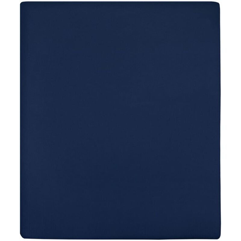 Er-siice - Lot de 2 Draps-housses Jersey,Protège-matelas Bleu marine 160x200 cm Coton CNENE902206 MaisonChic